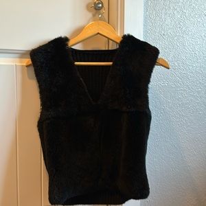 Women’s Black Fur Vest Size Small